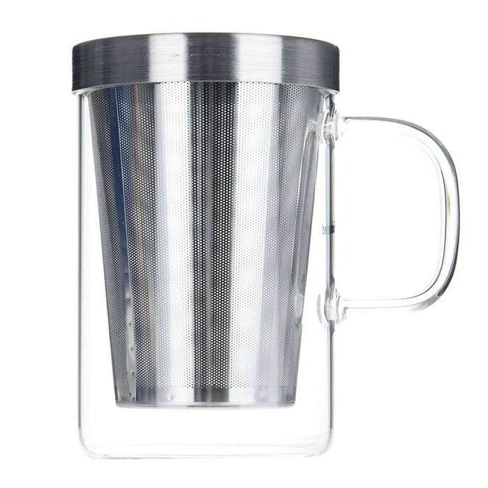 لیوان دمنوش پیرکس درب استیل